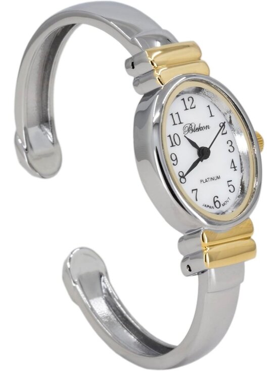 Women\'s Silver Gold Analog Elegant Pearl Dial Sophisticated Cuff Bracelet Watch main image 7
